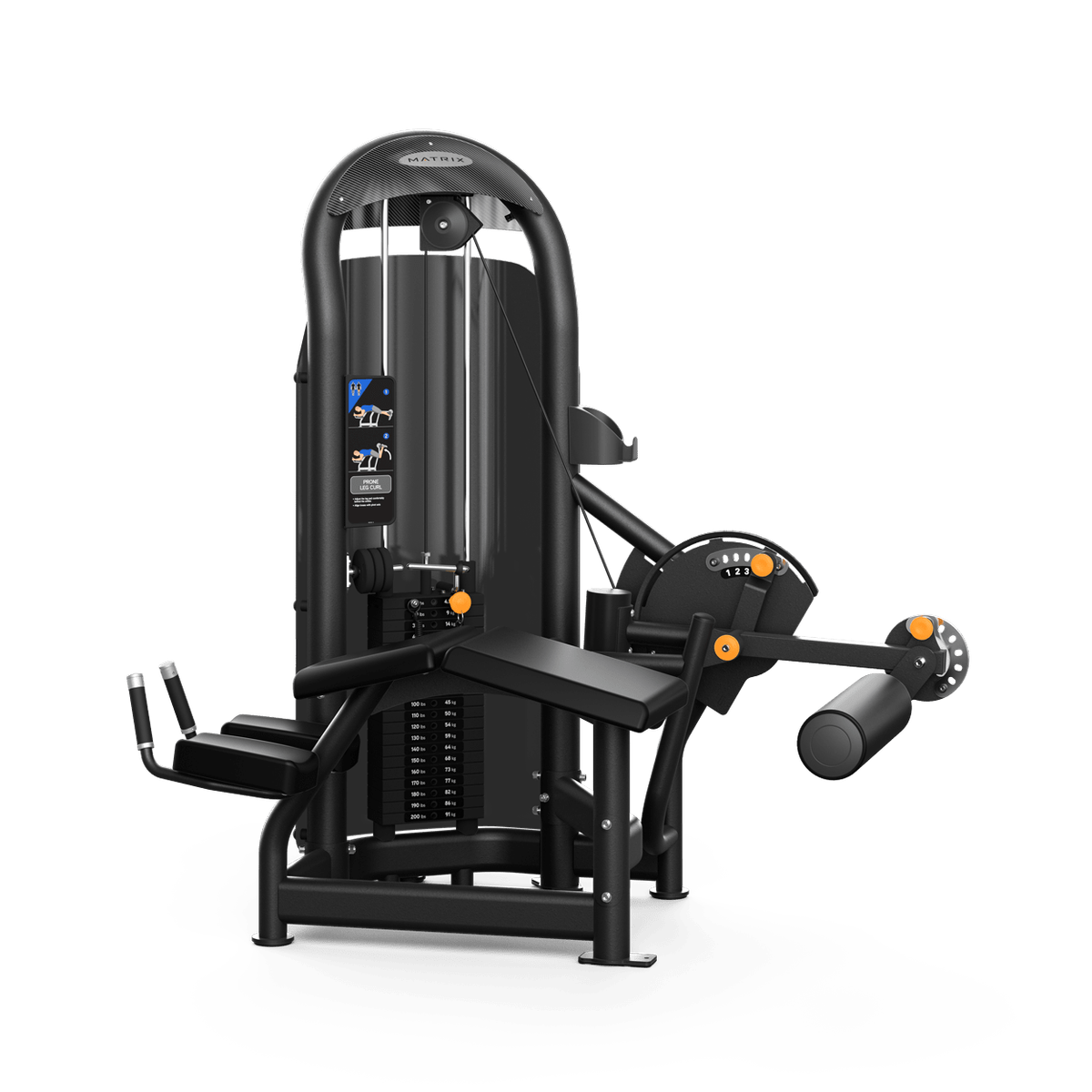 aura-prone-leg-curl_1.png Matrix Fitness Aura Prone Leg Curl | Equipo de Fuerza Premium - Imagen 1