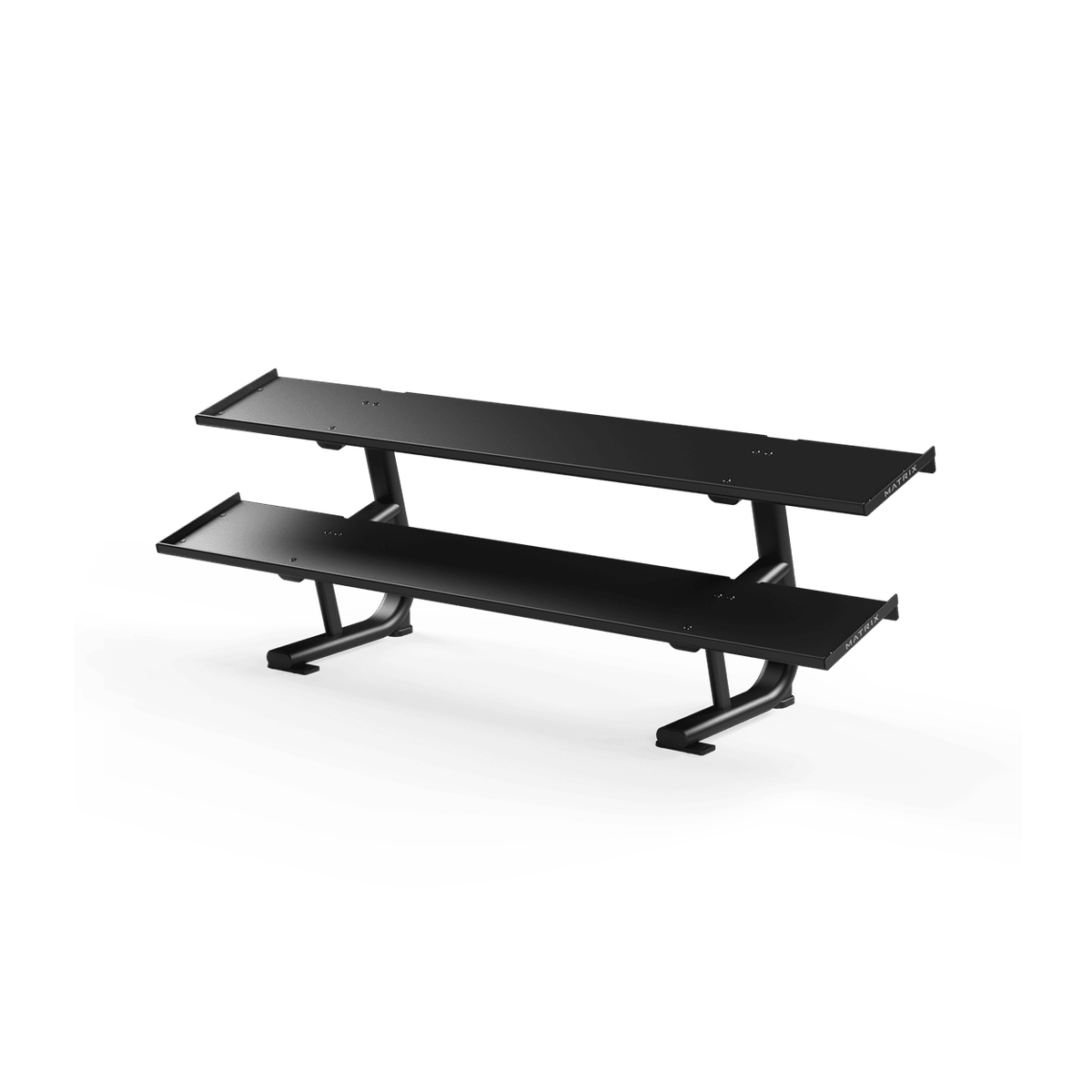 magnum-2-tier-flat-tray-dumbbell-rack_1.png Matrix Fitness Magnum 2-Tier Dumbbell Rack | Equipo Comercial - Imagen 1