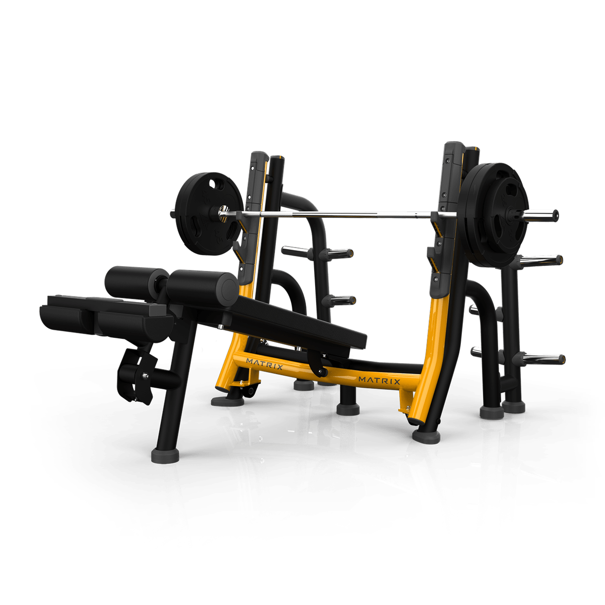 magnum-breaker-olympic-decline-bench_1.png Matrix Fitness Magnum Breaker Olympic Decline Bench | Equipo Pro - Imagen 1