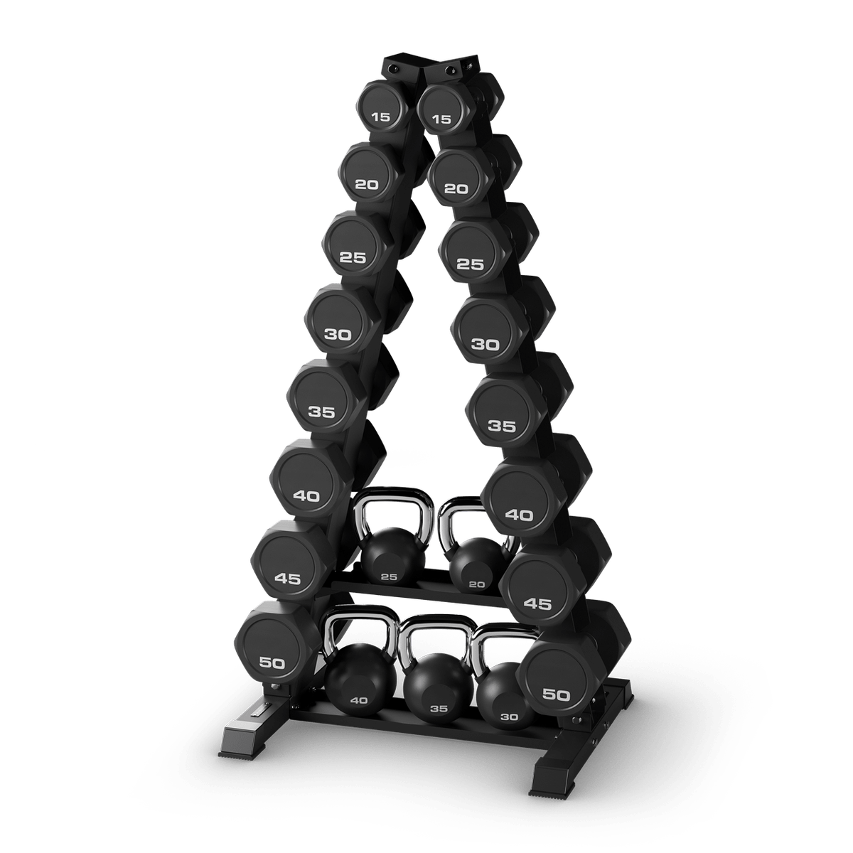 xult-a-frame-dumbbell-rack-wkettlebell-storage_1.png Matrix Fitness XULT A-Frame Dumbbell Rack | Equipo Comercial - Imagen 1